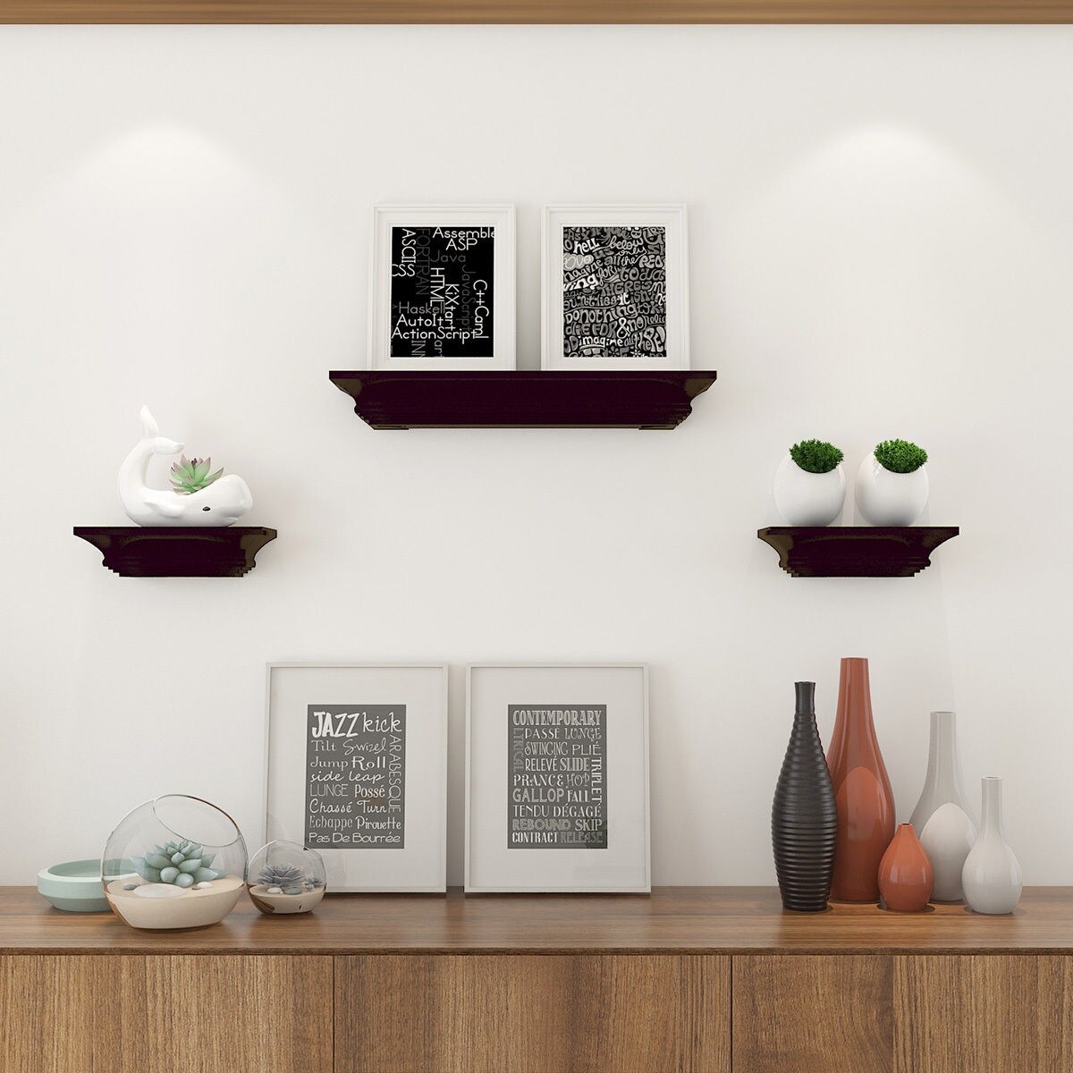 Shop Costway Set Of 3 Fireplace Mantel Shelf Ledge Floating Wall Mounted Overstock 16386648
