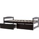 preview thumbnail 9 of 16, Twin Size Wood Platform Bed with Two Drawers, Brown