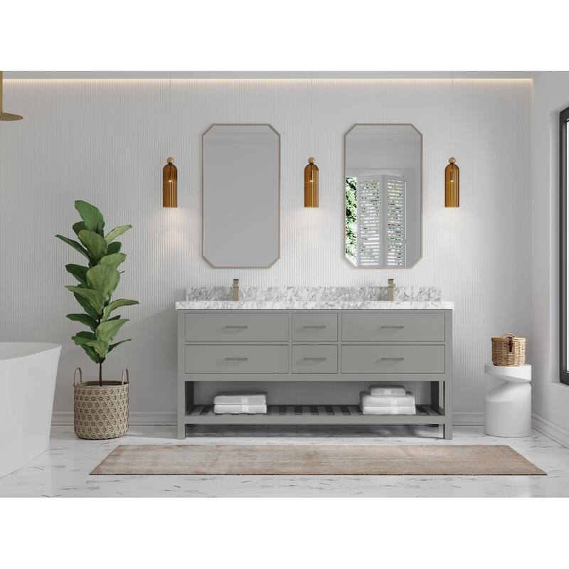 Willow Collections 72 in. W x 22 in. D Parker Double Sink Bathroom Vanity with Countertop
