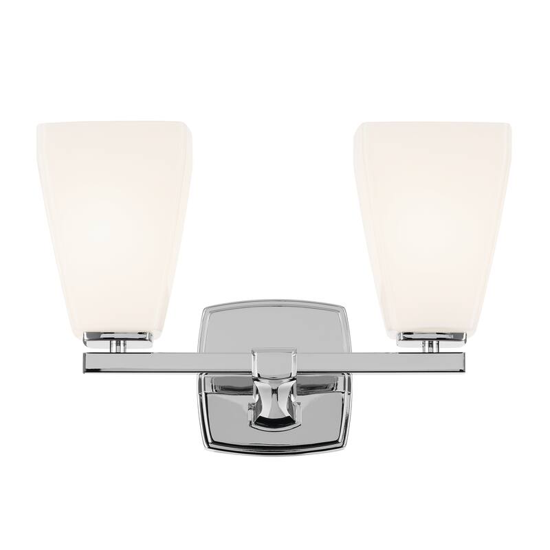 Kichler Lighting Marant 14.25" 2-Light Vanity Light with Opal Glass in Chrome