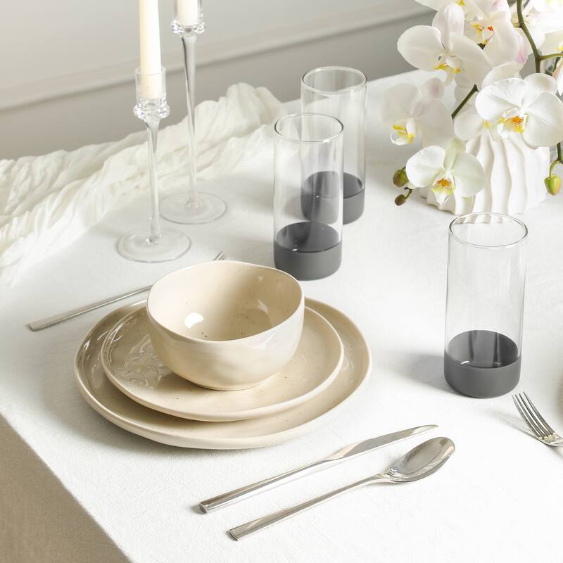 Stone Lain Mirella Stoneware, Borosilicate Glass Dinnerware Set