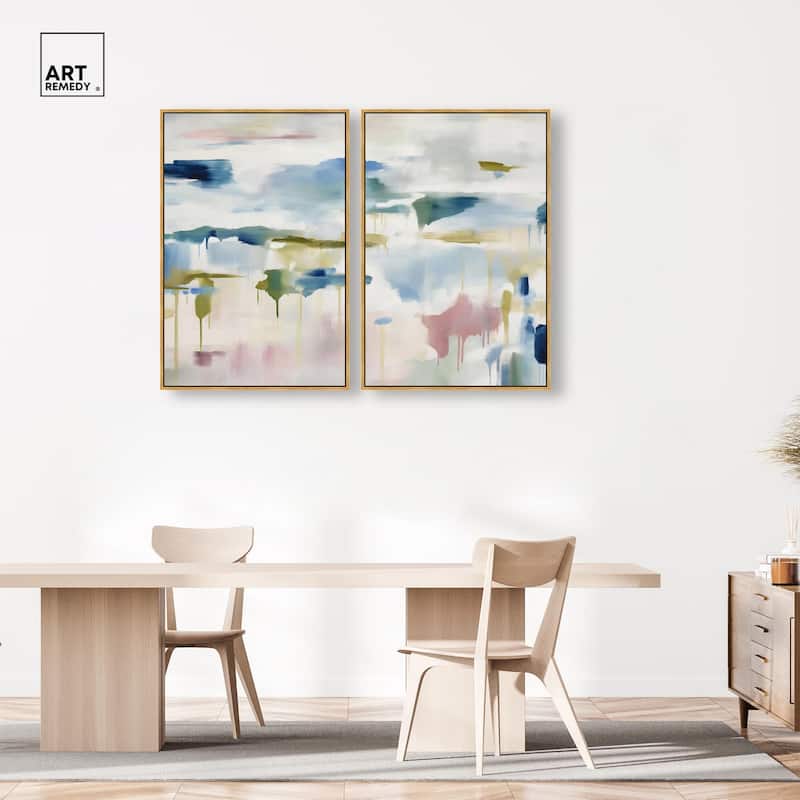 Veil of Azure I Canvas Set of 2 by Art Remedy