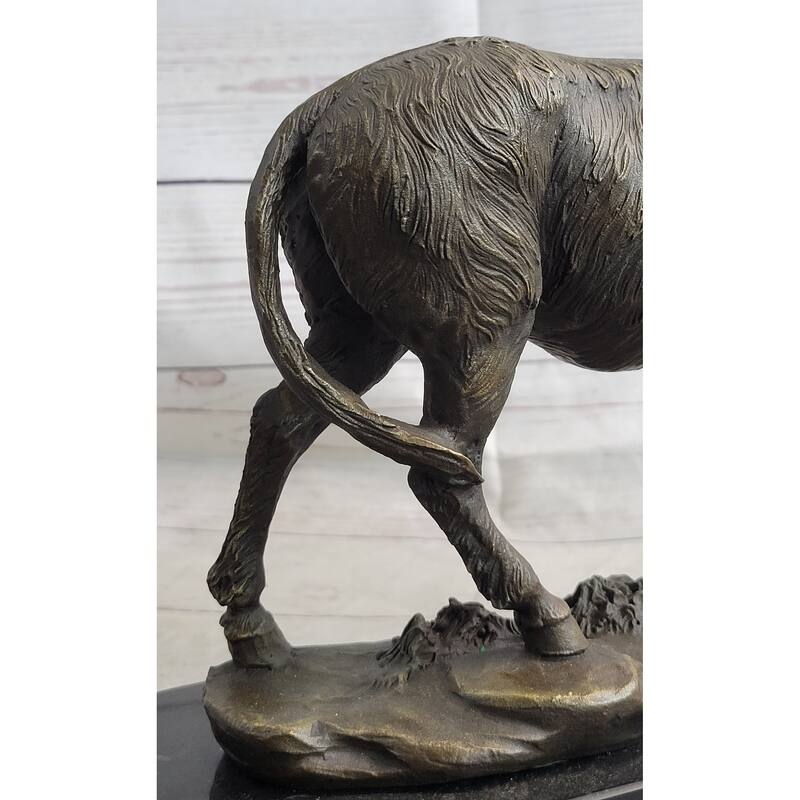Donkey Mule Bronze Statue Sculpture Handmade Art Figure By Barye On Marble Base