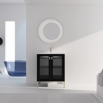GDFStudio - Eliana Modern Freestanding Bathroom Vanity with Soft-Close Doors and Ceramic Sink