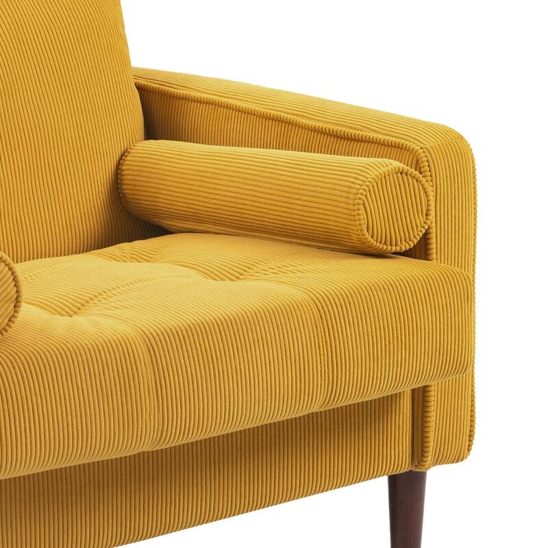 2 Set Modern Wide Armchair Corduroy Accent Chairs