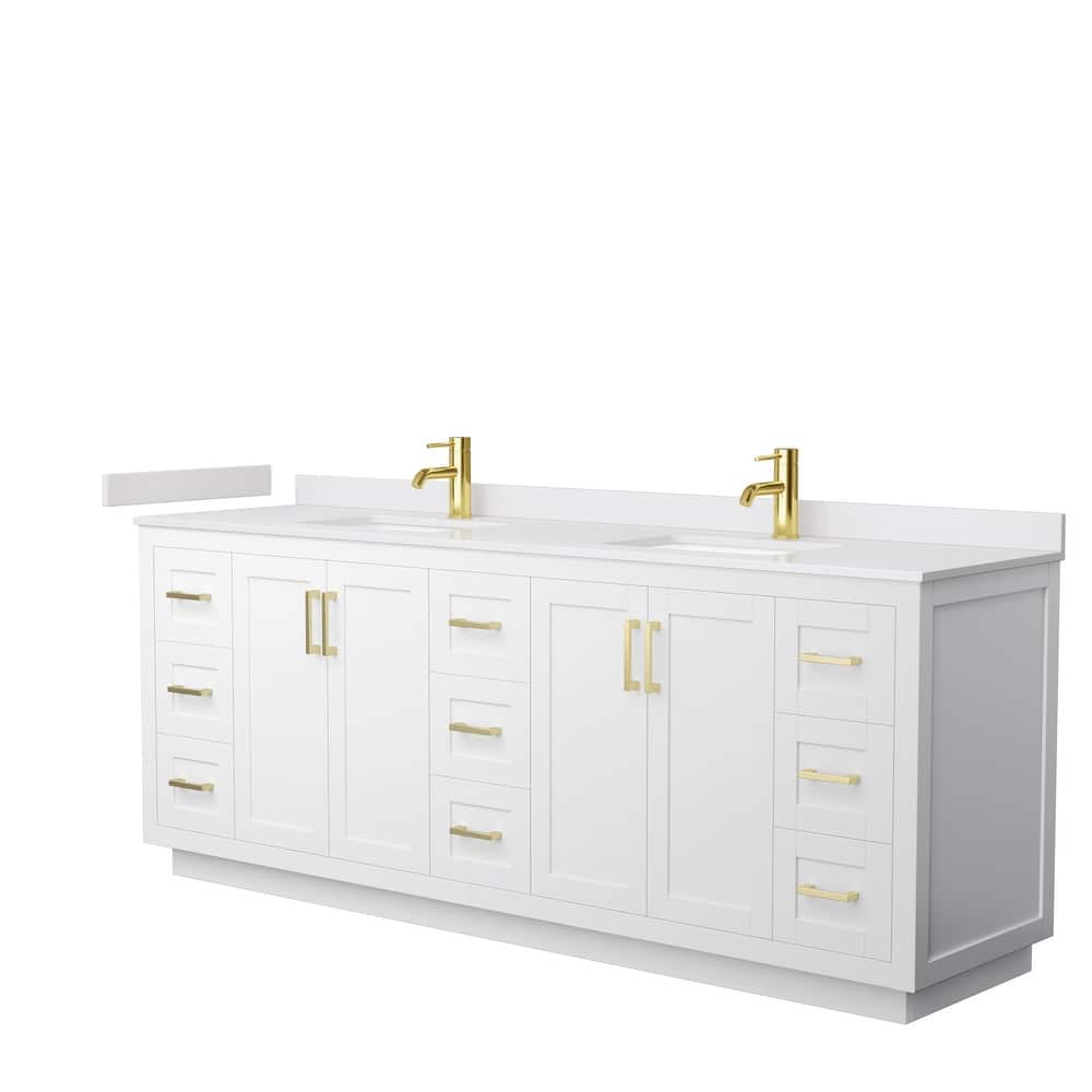 Miranda Double Vanity Set, Cultured Marble Top, No Mirror