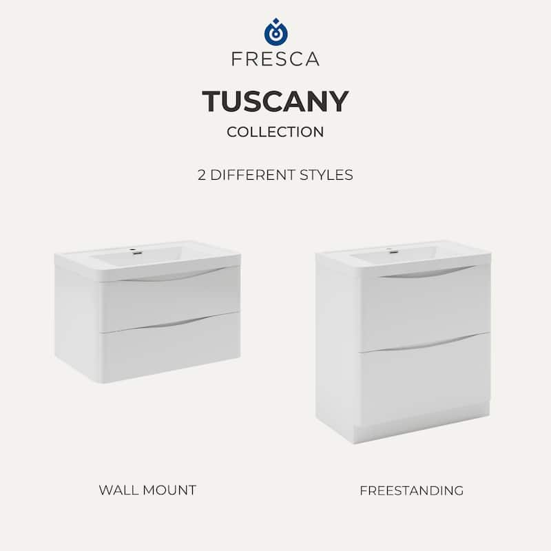 Fresca Tuscany 24" Wall Mounted Single Basin Vanity Set with Acrylic