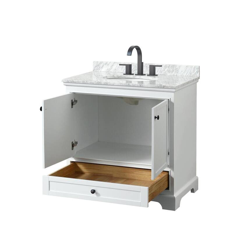 Wyndham Collection Deborah 36" Free Standing Single Vanity Set with
