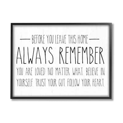 Stupell Follow Your Heart Motivational Quote Casual Phrase Framed Wall Art, Design by Lettered and Lined - White
