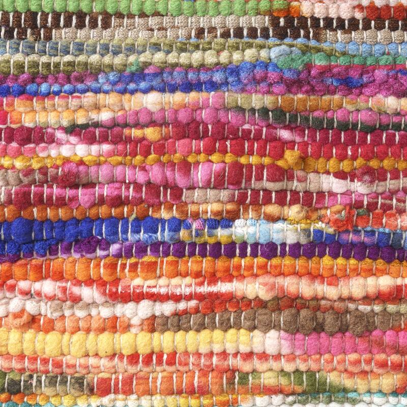 Sevita Denim Shabby Chic Bordered Design Hand-Made Pouf