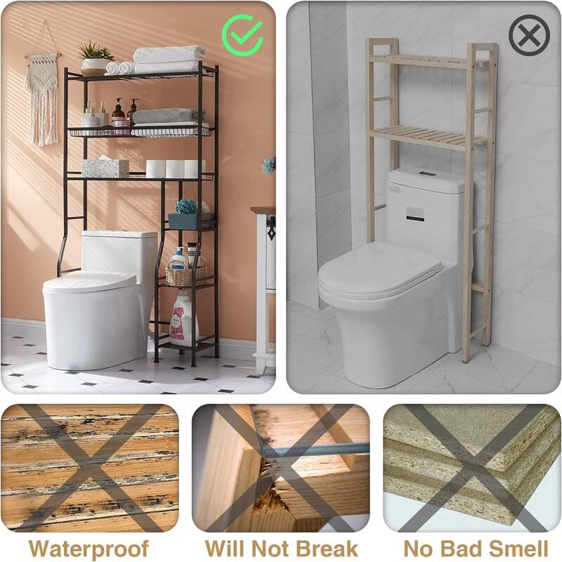 Over The Toilet Storage - 12.2"D x 32.8"W x 61.1"H