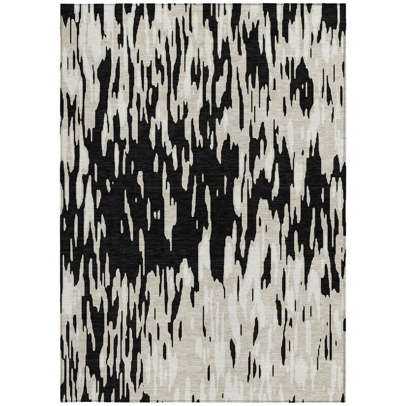 HomeRoots Abstract Transitional Rectangle Outdoor Rug