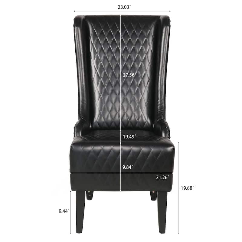 Black 23.03" High Back Accent Chair with Solid Frame