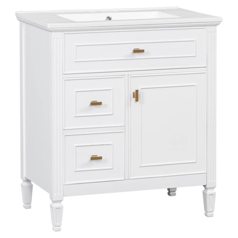 Freestanding Bathroom Cabinet,Tilt-Out Laundry Hamper,Adjustable Shelf
