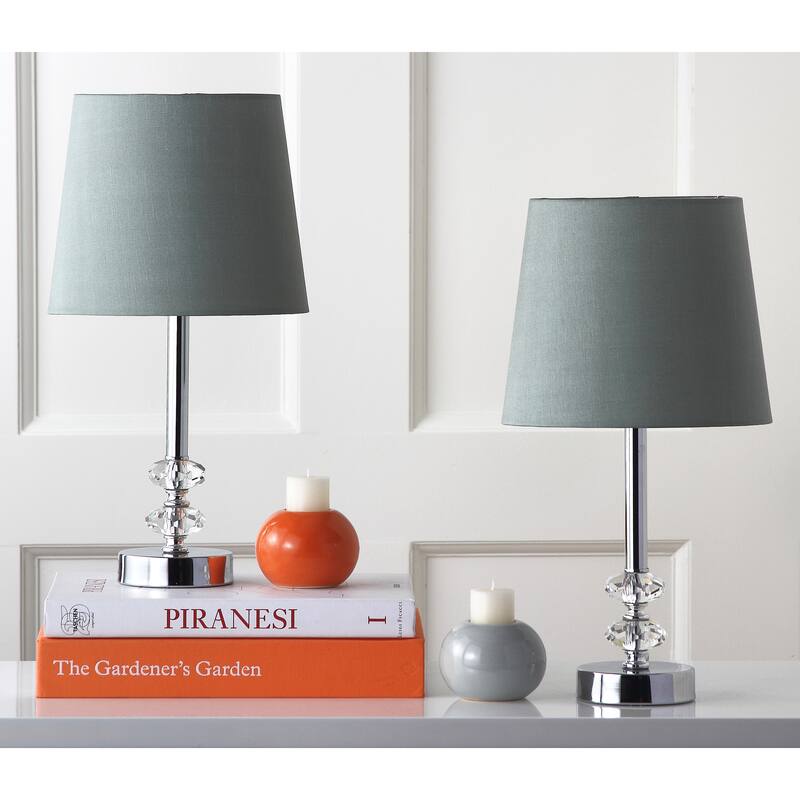SAFAVIEH Lighting Andria 16-inch Grey Shade Crystal Orb Table Lamp (Set of 2) - 9"x9"x16" - 9"W x 9"D x 16"H