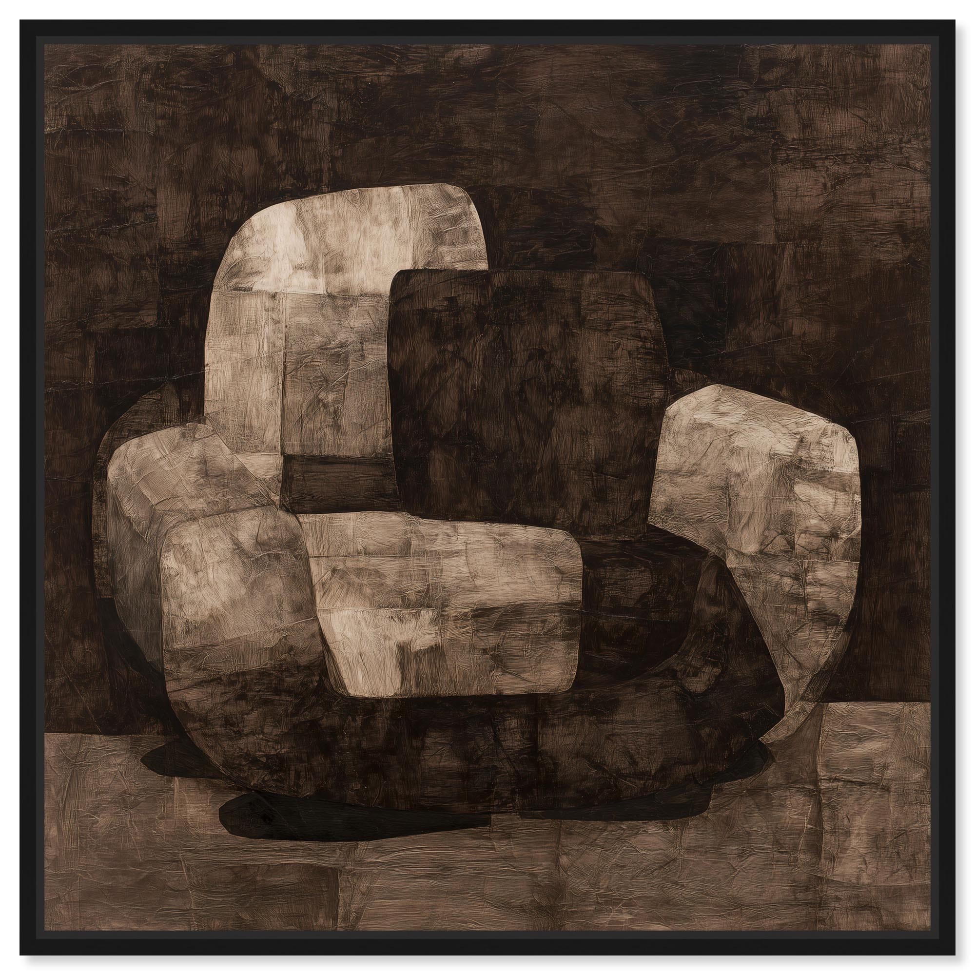 Monolithic Seat II Boho Brown Wall Art Canvas Print by Art Remedy