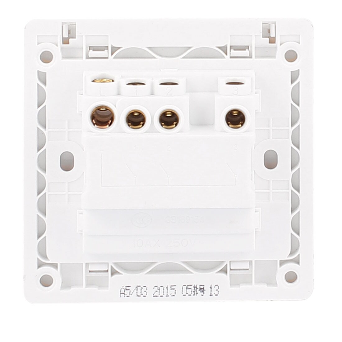 Ac 250v 10a 1 Gang 3 Way On Off Led Indicator Press Button Switch Wall Plate