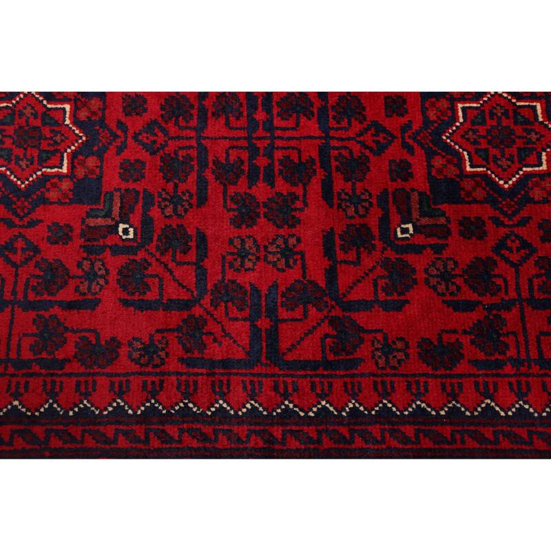 ECARPETGALLERY Hand-knotted Finest Khal Mohammadi Red Wool Rug - 4'2 x 6'10