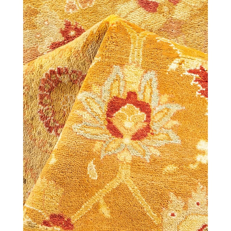 Overton Hand Knotted Wool Vintage Inspired Modern Contemporary Eclectic Ivory Area Rug - 8' 4" x 10' 4"