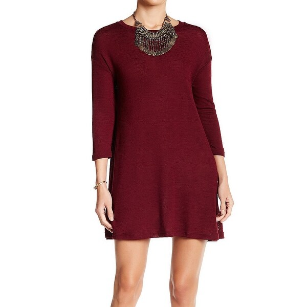 red sweater swing dress