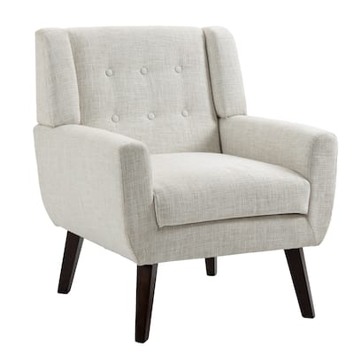Modern Accent Chair Cotton Linen Upholstered Chair for Living Room