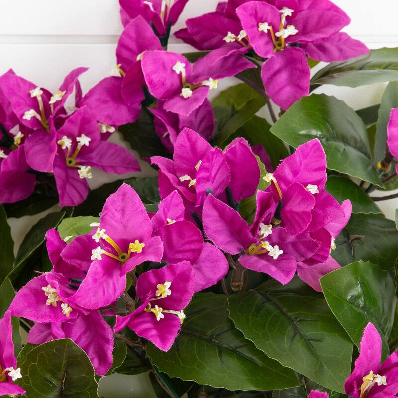 19-in UV Resistant Artificial Bougainvillea Bush - Set of 4