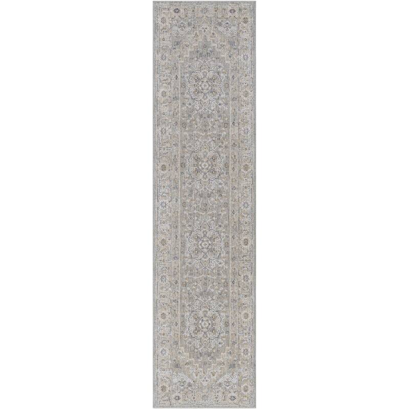 Betty Classic Medallion Area Rug - 2' 7" x 10' - Beige/Grey