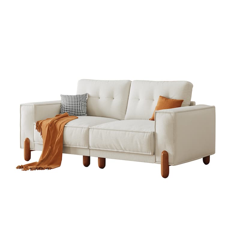 Modern Upholstered Sofa Tufted Couch with Square Arm