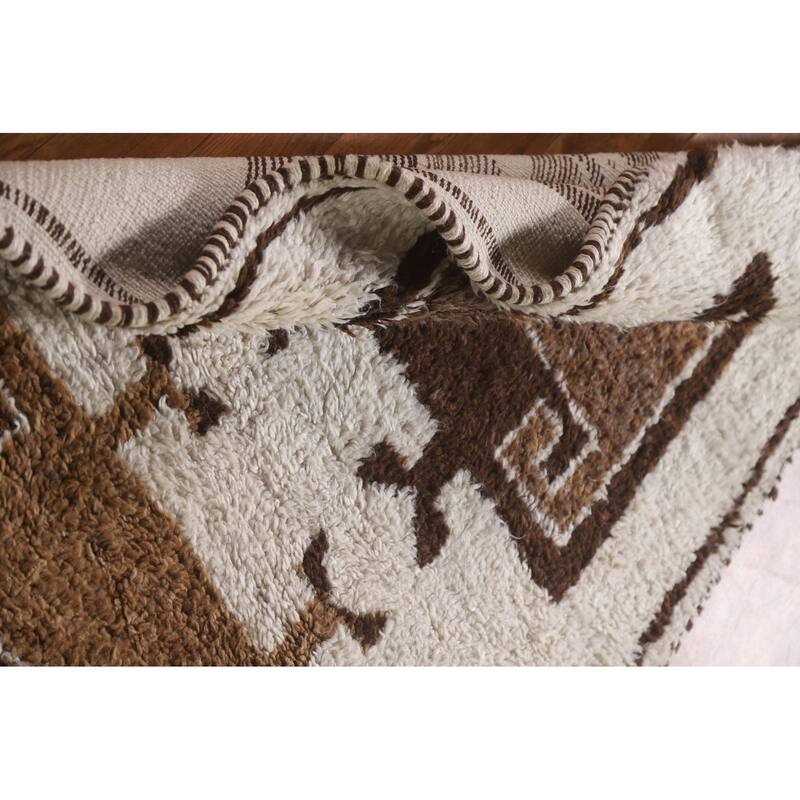 Plush Beige Turkish Anatolian Runner Rug Handmade Wool Carpet - 3'3"x 12'2"