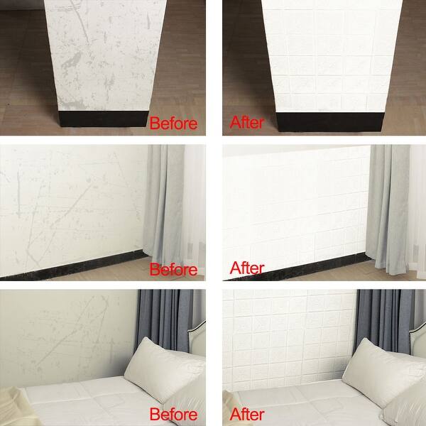 Shop 3d Wall Panels Self Stick Square Anti Collision Paper Decor