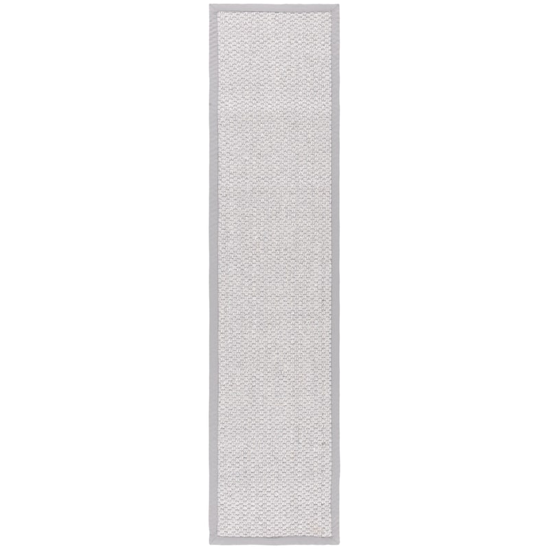 SAFAVIEH Handmade Palm Beach Beatrijs Modern Sisal Rug - 2' x 8' Runner - Silver/Ivory