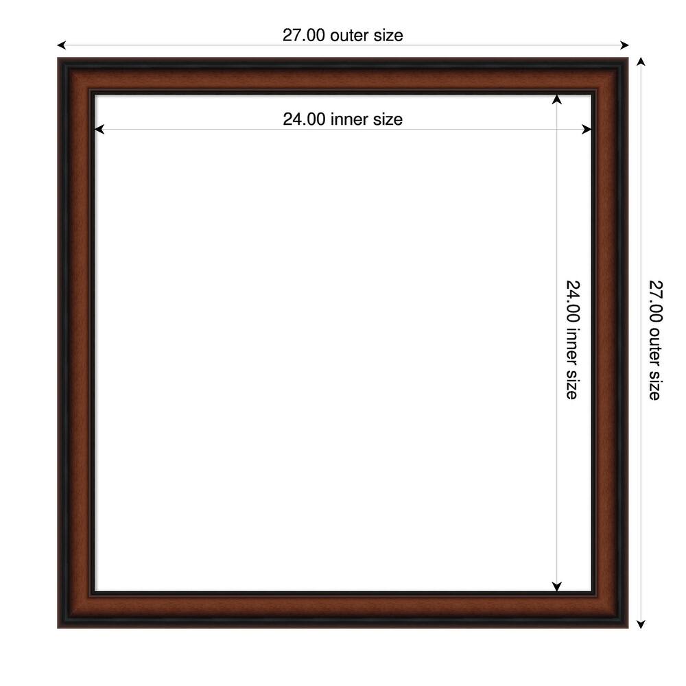 Amanti Art Cyprus Walnut Narrow Framed Dry Erase Magnetic Board