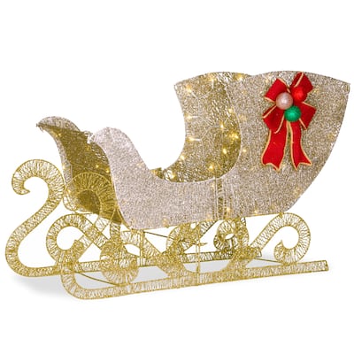 National Tree Company Santa's Sleigh with LED Lights - Champagne - 38 in