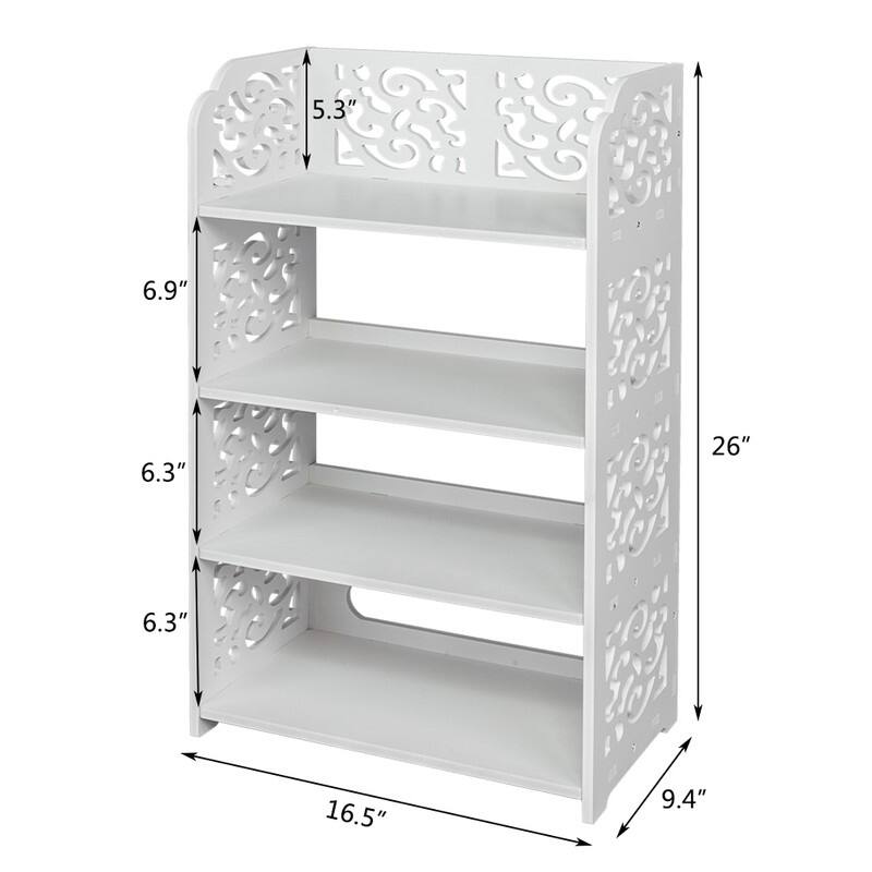 White 4-tier Shoe Rack Organizer Storage Shelf