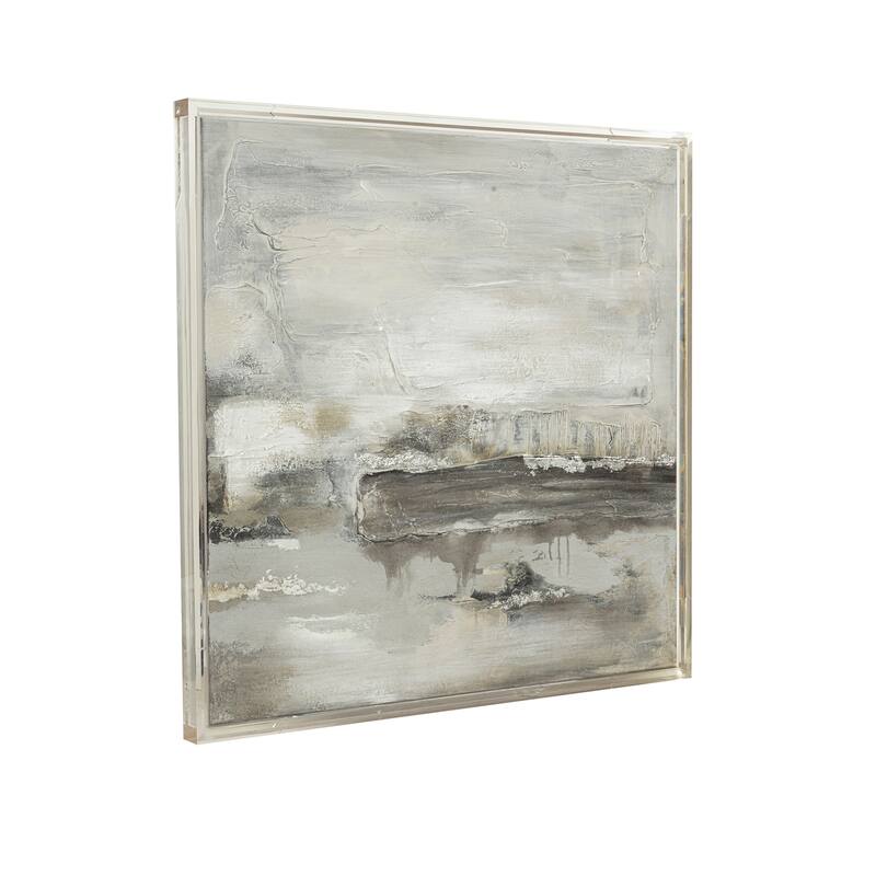 Canvas Art Print Wood Frame Abstract Textured Design - 40" Multi