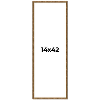 14x42 Gold Picture Frame - Solid Modern Photo Frame Includes UV