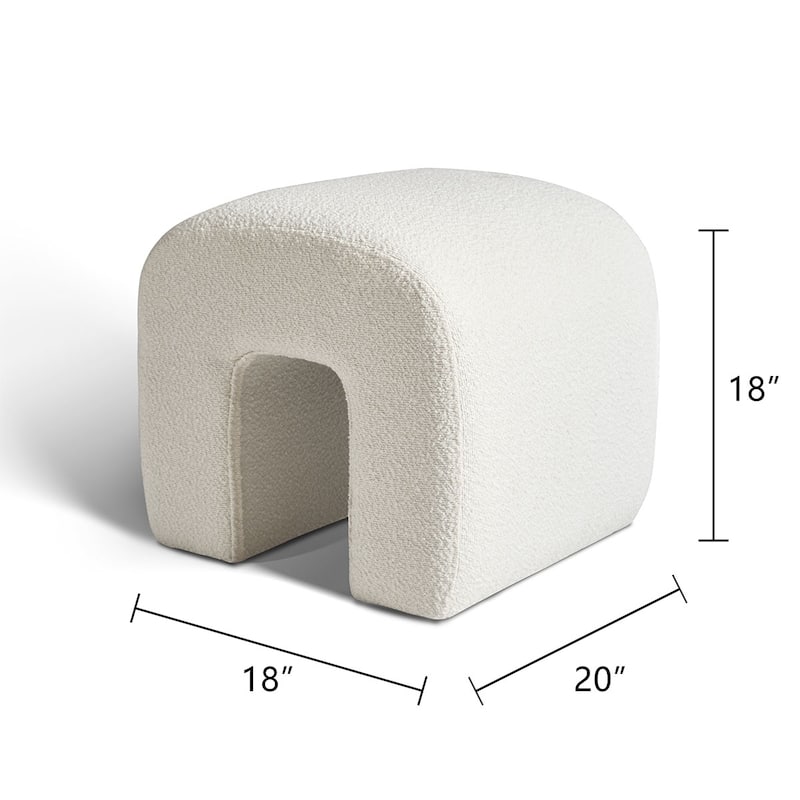 18'' Height Cute Boucle Upholstered Rectangle Ottomans (Set of 2)