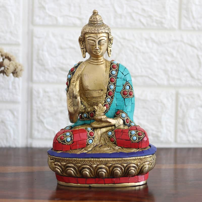 Novica Handmade Spiritual Wealth Beaded Brass Sculpture (Medium)