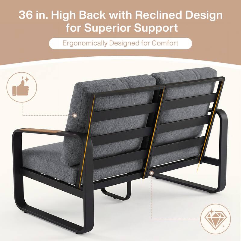 Outdoor Patio Conversation Sofa Set with Cushions