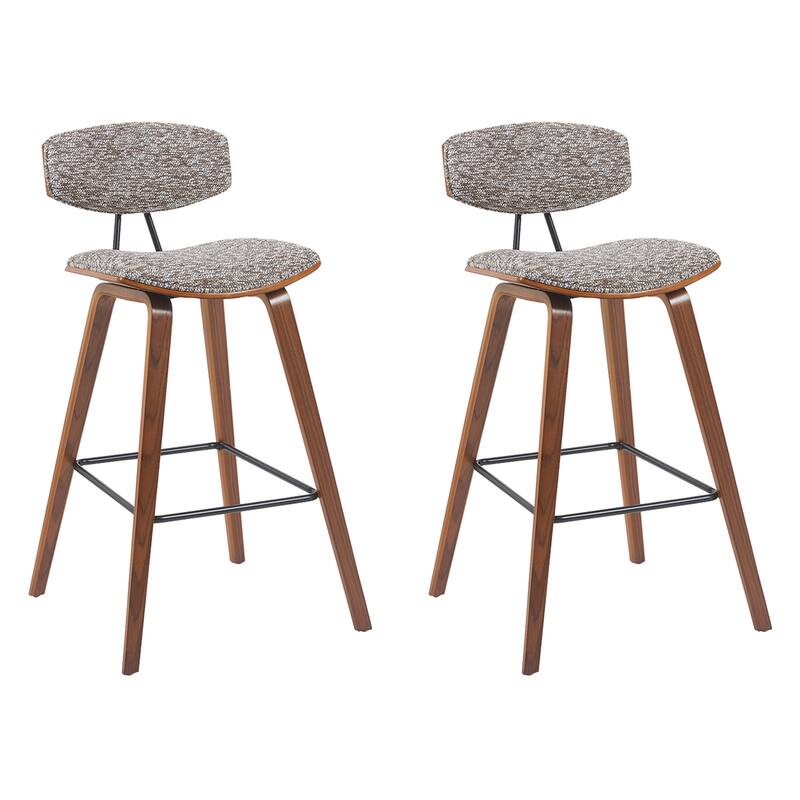 Fox Mid-Century Bar Stool, Upholstered Counter Height Chair with Bentwood Legs