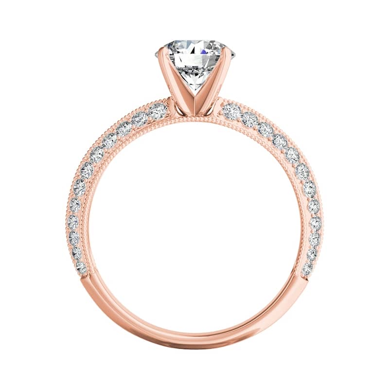 Auriya 14k Gold Vintage Milgrain 9/10ctw Round Diamond Engagement Ring (G-H, VS1-VS2)