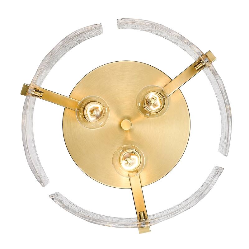 Golden Lighting 3164-FM HWG Aenon 3 Light 15" Wide Flush Mount Drum