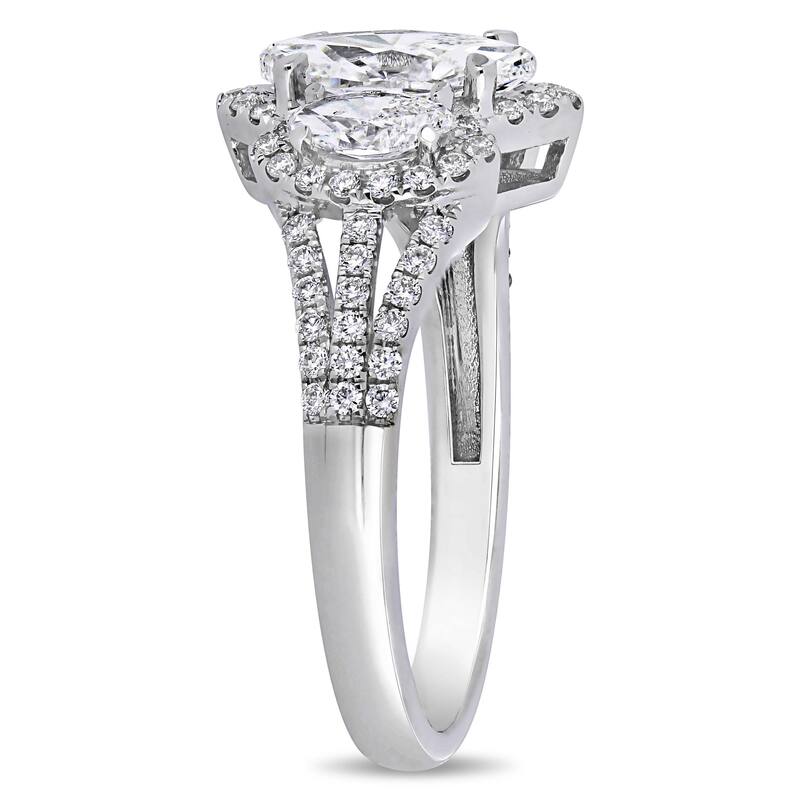 Miadora 1 1/2 - 1 3/4ct TDW 14k White Gold Engagement Ring