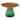 Matte Gold Titanium Coffee Table with Emerald Green Glass Base 24x17