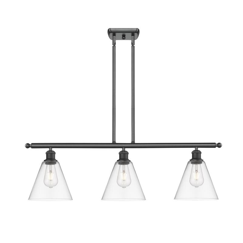 Innovations Lighting 516-3I-11-36 Berkshire Linear Berkshire 3 Light - Matte Black / Clear