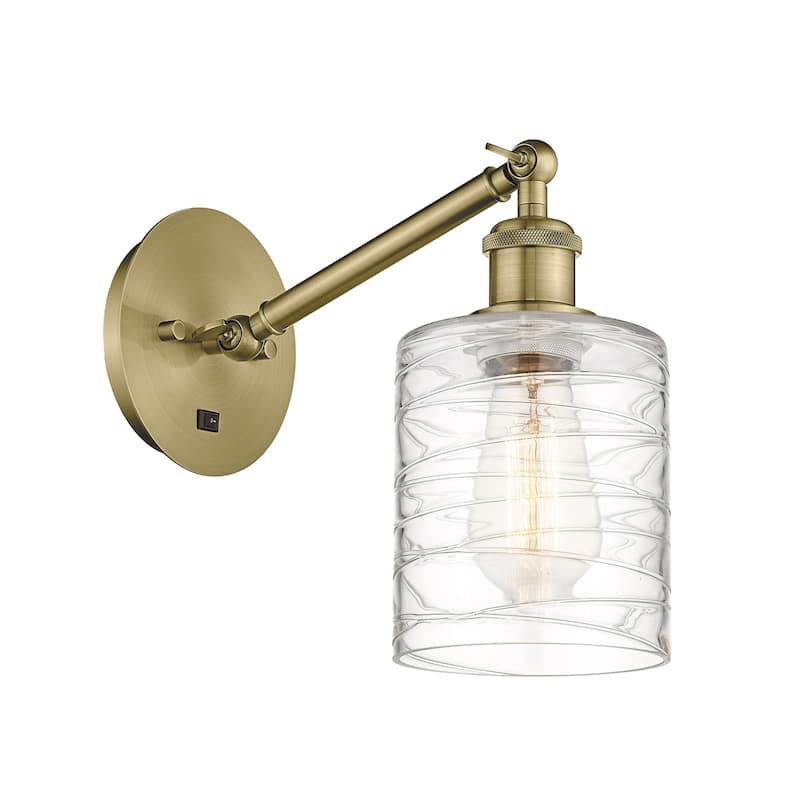 Innovations Lighting 317-1W-13-6 Cobbleskill Sconce Cobbleskill 13" - Antique Brass / Deco Swirl