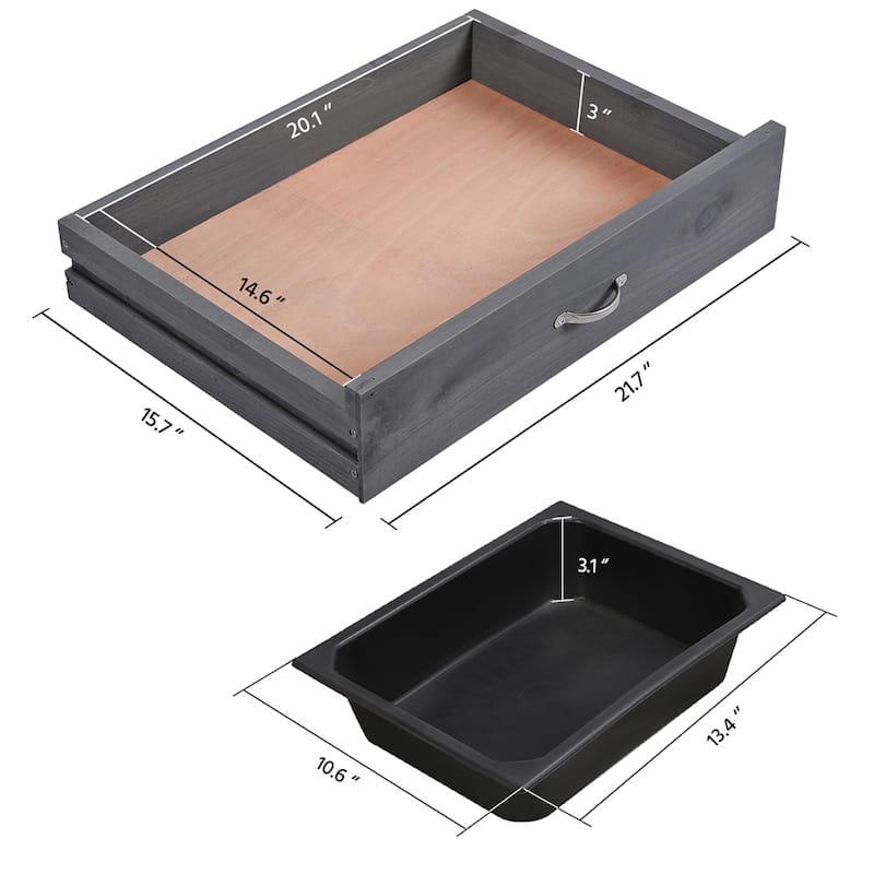 Yaheetech Garden Potting Bench Planting Bench with Sink Drawer Rack - N/A