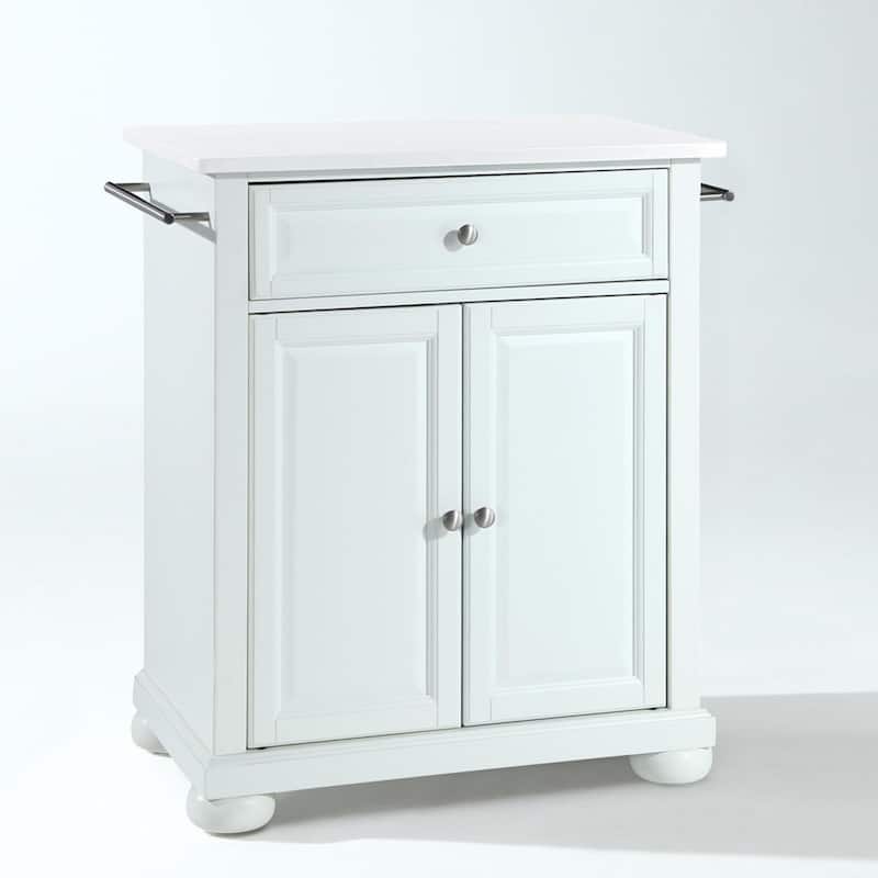 Kitchen Island Cart Portable Stone Top Kitchen Storage Island Kitchen Furniture White