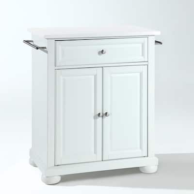 Kitchen Island Cart Portable Stone Top Kitchen Storage Island Kitchen Furniture White