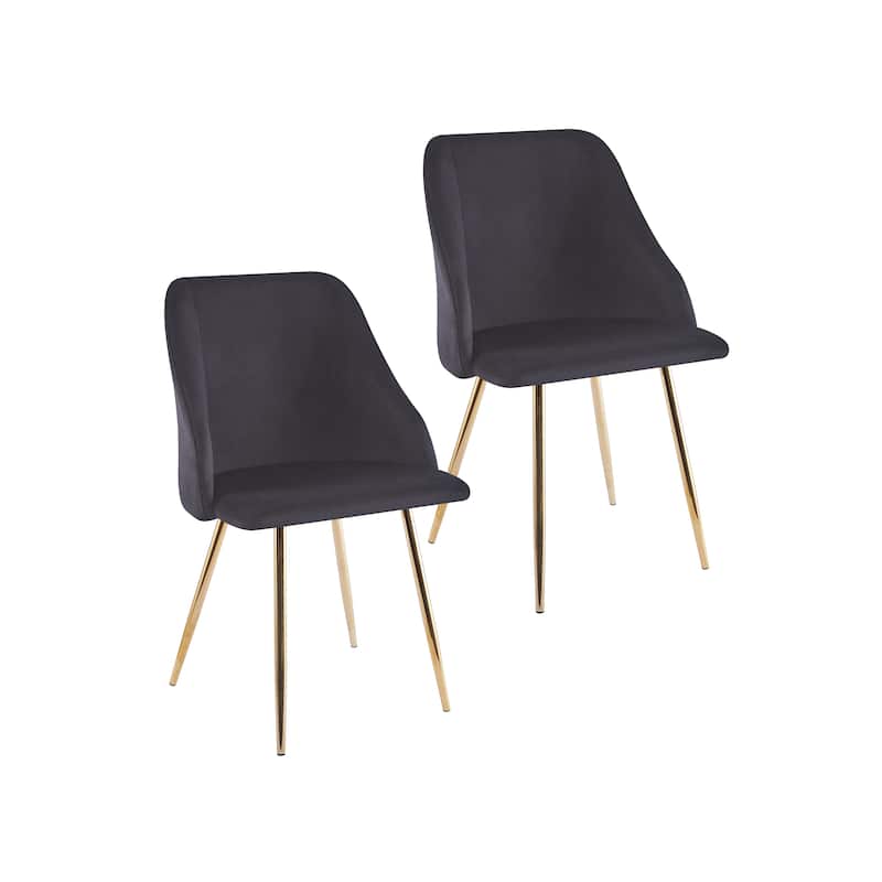 Porthos Home Pema Dining Chairs Set of 2, Velvet, Gold Chrome Legs